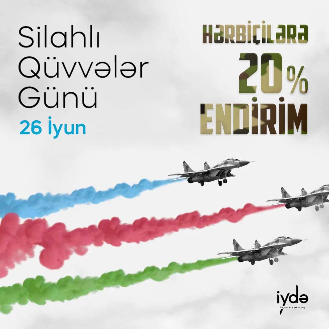 Silahlı Qüvvələr Gününə özəl olaraq, hərbiçilərə 20% ENDİRİM!